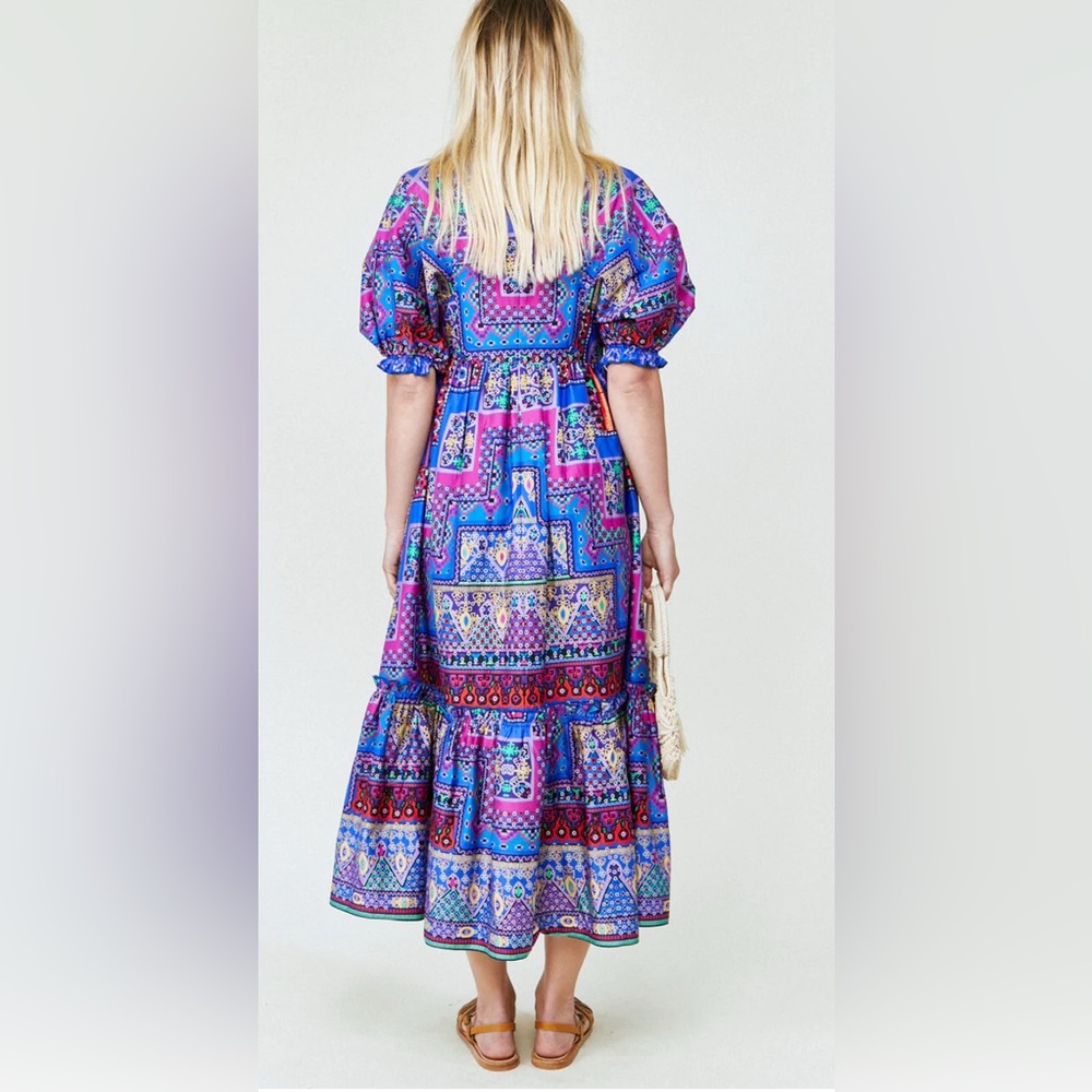 HUNTER BELL- Palmer dress, Bohemian Blue and Pink Maxi - Picture 2 of 3